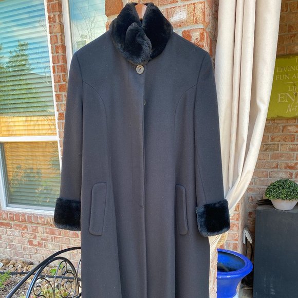 Women's Maxi Coat - Steve By Searle Black luxurious Swing Coat Wool/Cashmere